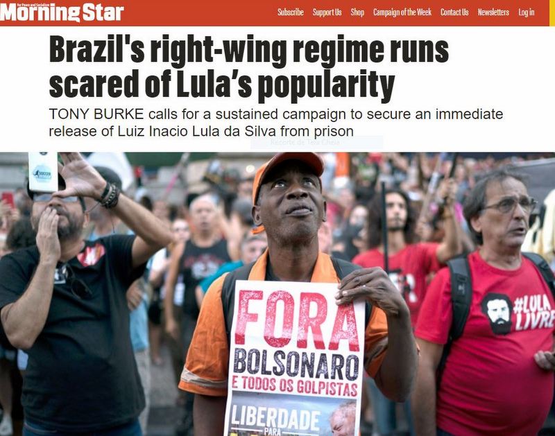 Jornal britÃ¢nico denuncia: A prisÃ£o de Lula nÃ£o Ã© apenas uma farsa da justiÃ§a, Ã© uma farsa da democracia