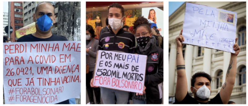 Sob chuva, manifestantes fazem emocionante homenagem às vitimas de Bolsonaro em João Pessoa, o que se repetiu por todo o Brasil; vídeo e fotos