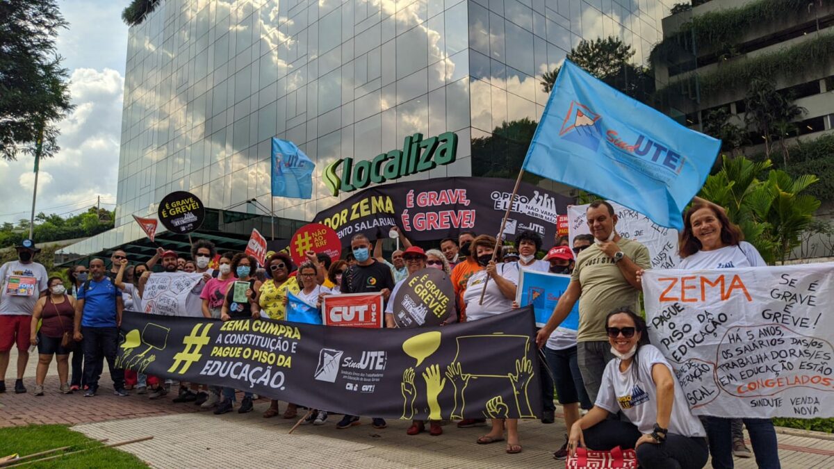 Sind-UTE/MG protesta contra renúncia fiscal praticada pelo governo Zema em favor das locadoras; vídeos e fotos