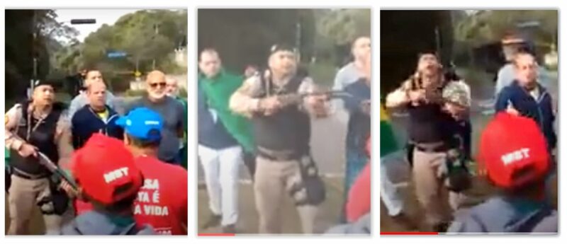 Dirigente nacional do MST repudia ameaça de PM atirar em militantes sem terra e a proteção a bolsonaristas; vídeo
