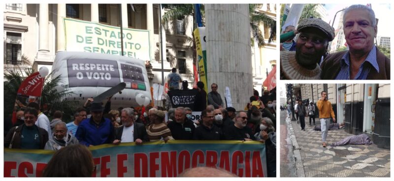 Jair de Souza foi ao ato na São Francisco: ‘Para existir de verdade, a democracia precisa garantir o mínimo aceitável a todos’